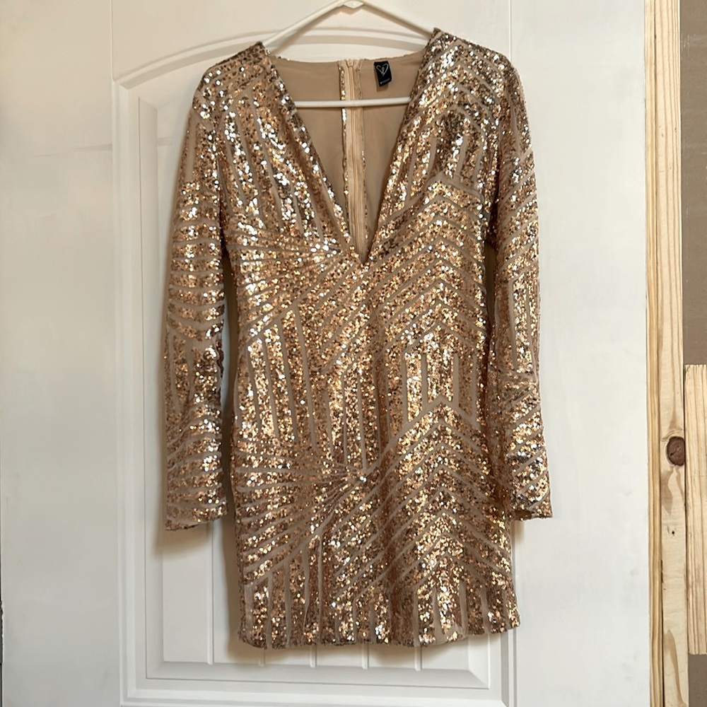 Rose Gold long sleeved dress